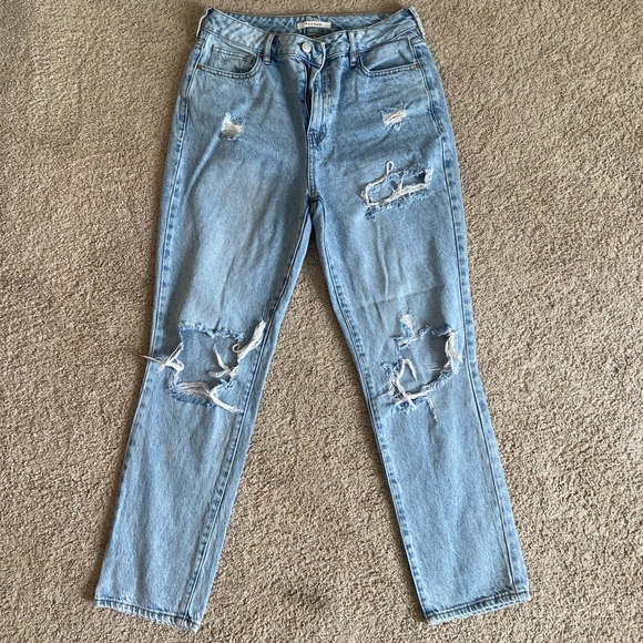 PACSUN LIGHT BLUE DISTRESSED MOM JEANS - Picture 5 of 10